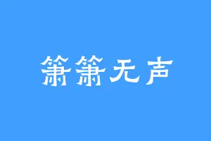 箫箫无声