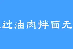 喜欢过油肉拌面无限加
