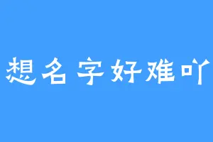想名字好难吖
