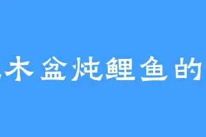 爱吃木盆炖鲤鱼的常叔