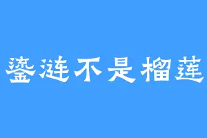 鎏涟不是榴莲