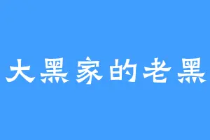 大黑家的老黑