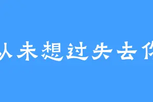 从未想过失去你