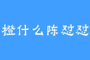 橙什么陈怼怼