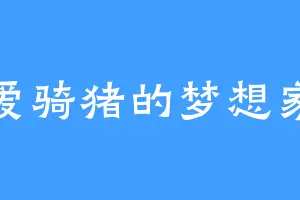 爱骑猪的梦想家