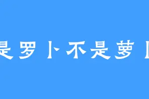 是罗卜不是萝卜