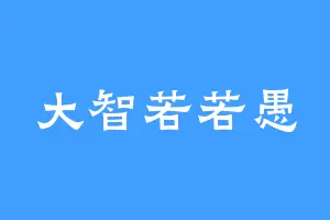 大智若若愚