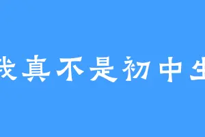 我真不是初中生