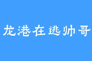 龙港在逃帅哥