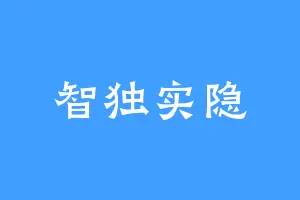 智独实隐
