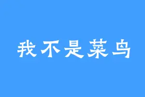 我不是菜鸟