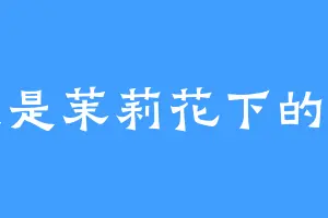 我是茉莉花下的叶