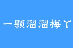 一颗溜溜梅丫