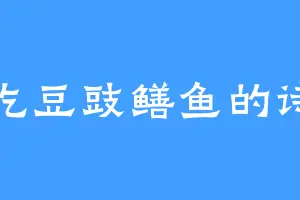 爱吃豆豉鳝鱼的诗琪
